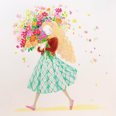 日本画家絵描き魔女，児玉恵理子。水溶彩铅清新少女风格。转载需署名！！！
作者见水印，转载需署名，不得商用。