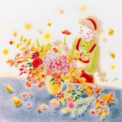 日本画家絵描き魔女，児玉恵理子。水溶彩铅清新少女风格。转载需署名！！！
作者见水印，转载需署名，不得商用。