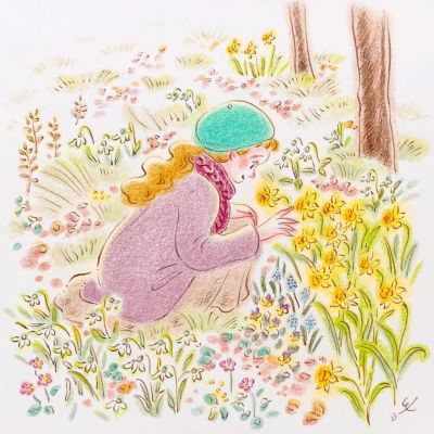 日本画家絵描き魔女，児玉恵理子。水溶彩铅清新少女风格。转载需署名！！！
作者见水印，转载需署名，不得商用。