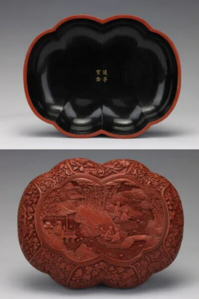 ▲ 清乾隆 剔红兰亭宝盒 故宫博物院藏