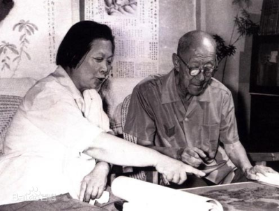 晚年张伯驹先生与夫人潘素