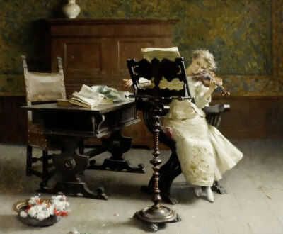 《小提琴手》The Violinist
保罗·乔瓦尼·贝迪尼（Paolo Giovanni Bedini）
1924年；尺寸未知；画布油画