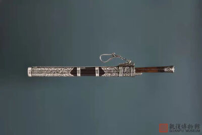 清代 木鞘包银饰餐具筒观复博物馆藏