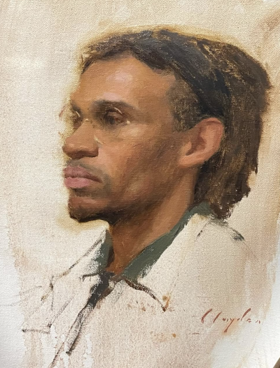 萨姆·克莱登是英国当代写实肖像与风景画家。他的艺术结合了19世纪现实主义、自然主义、文艺复兴与巴洛克风格，并融入印象派对光线与色彩的探索。克莱登强调“自然、光线、氛围与色彩设计”的力量，以油画捕捉人物与…