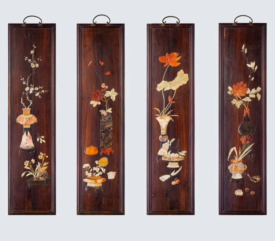 民国 百宝嵌四季花卉挂屏观复博物馆藏
