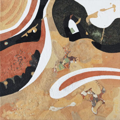 《天机-粉墨装扮》35cmX35cm 布面岩彩 2015