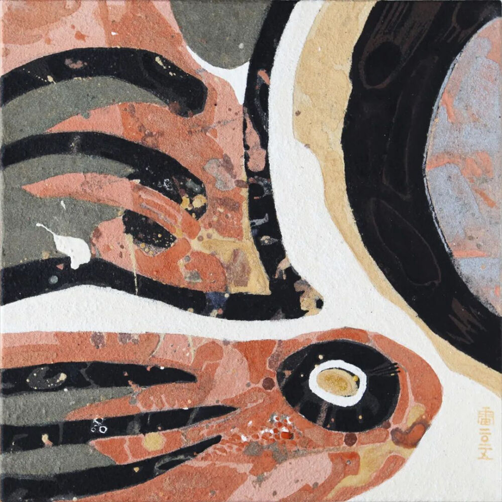 《天机-繁音击鼓》35cmX35cm 布面岩彩 2015