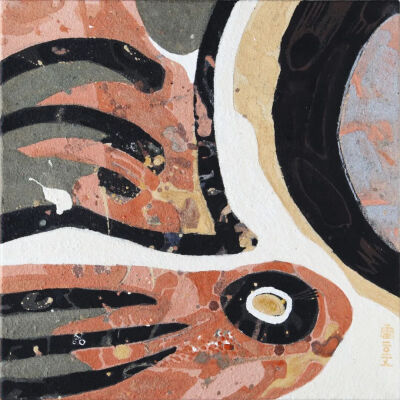 《天机-繁音击鼓》35cmX35cm 布面岩彩 2015