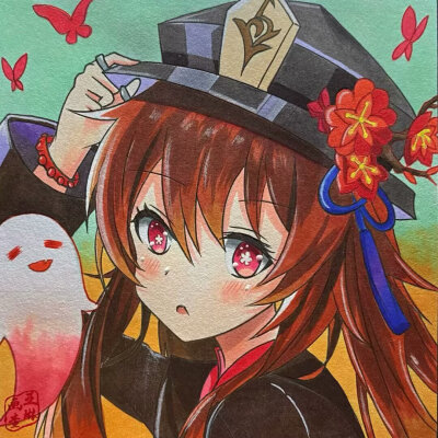 胡桃 | 马克笔手绘，视频在：快手，B站，小红书等：画查亚琳儿