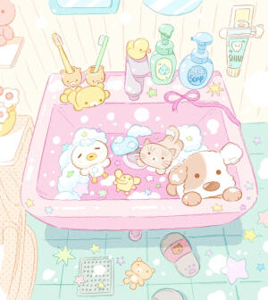 可爱萌物背景图插画
twi（X）©️：summernight_12_