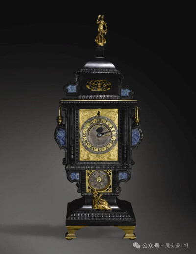 文艺复兴时期乌木、青金石和镀金天文圣体匣台钟，带交叉擒纵机构，卡斯帕·布施曼二世，奥格斯堡，约 1590 年