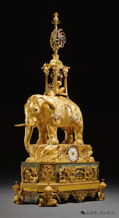 乔治三世时期镀金音乐自动钟，约 1780 年，由 Peter Torckler 签名