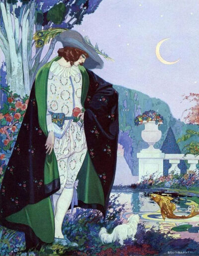 1912年版查尔斯·佩罗童话集《鹅妈妈童谣》插图｜意大利插画家Umberto Brunelleschi（1879—1949）