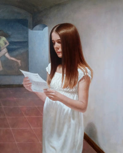 丹尼尔·韦扎尼是一位意大利当代画家，以高度凝练的具象语言和富有哲学意味的画面而受到关注。他的作品多围绕人物形象展开，画面气氛安静而紧张，人物常处于沉思、凝固或若有所思的状态，仿佛被置于时间暂停的瞬间。…