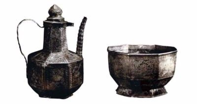 辽 八棱錾花银注碗内蒙古自治区巴林右旗文物馆藏