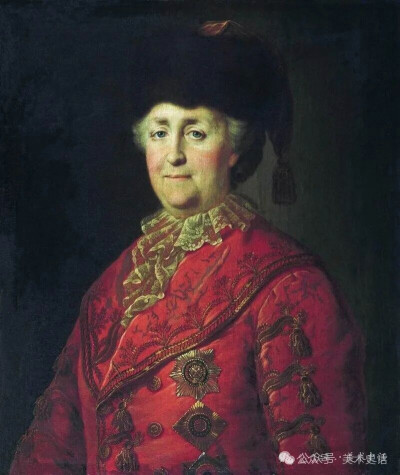希巴诺夫 《身穿行装的叶卡捷琳娜女皇二世肖像》 1787年 70.5×56厘米 布面油画 《身穿行装的叶卡捷琳娜女皇二世肖
