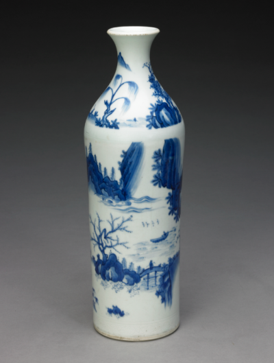 清康熙 青花山水图瓶 故宫博物院藏