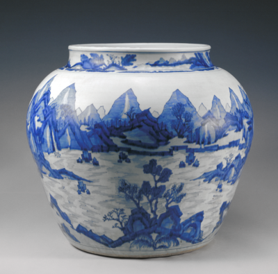 清康熙 青花山水图大罐 故宫博物院藏