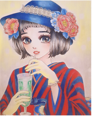 乙女のレトロ塗り繪 《少女的怀旧》