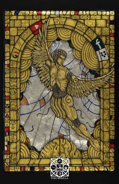 ▲ 《伊卡洛斯》（当代）马口·托索·博雷拉 作现藏于穆拉诺Mazzega玻璃艺术场