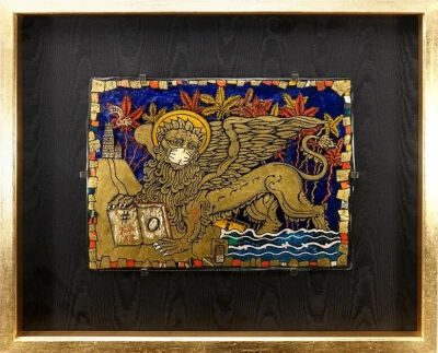 ▲ 《戴口罩的圣马可翼狮》（当代）马口·托索·博雷拉 作私人收藏