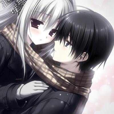 动漫情头可爱情侣头像男朋友女朋友黑白调