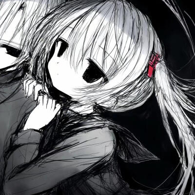 黑白情侣头像男朋友女朋友动漫可爱忧郁