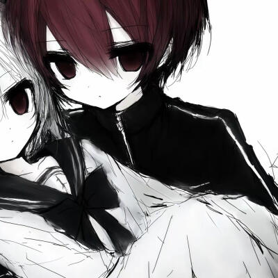 黑白情侣头像男朋友女朋友动漫可爱忧郁