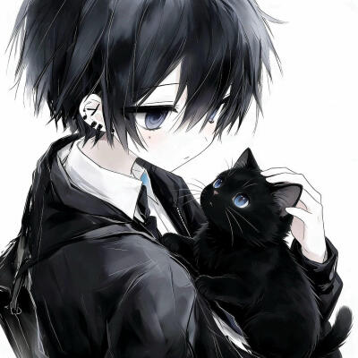 动漫情头可爱情侣头像男朋友女朋友黑白调