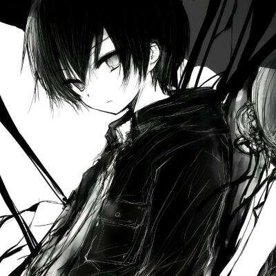 黑白情侣头像男朋友女朋友动漫可爱忧郁