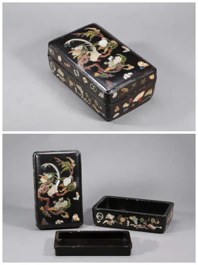 明晚期 大漆百宝嵌海棠绶带纹长方盒观复博物馆藏