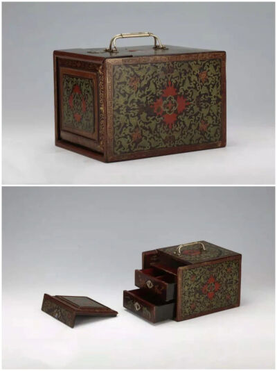 清乾隆  大漆彩绘描金缠枝莲纹首饰盒观复博物馆藏