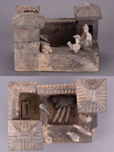 汉代  灰陶猪圈模型 观复博物馆藏