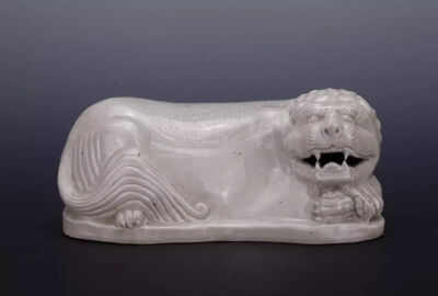 金代  磁州窑白釉狮枕观复博物馆藏