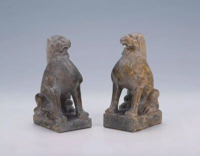 唐代  孔雀石雕狮子摆件观复博物馆藏