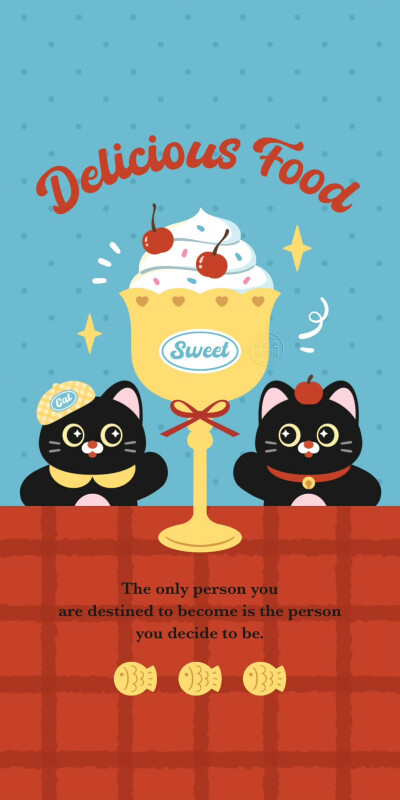 红黄蓝撞色款可爱小黑猫