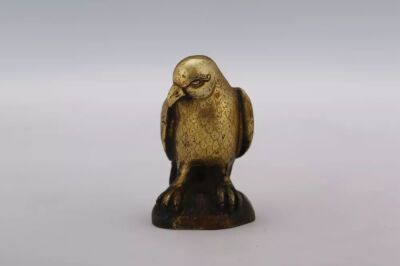 清代  铜鎏金鹰观复博物馆藏