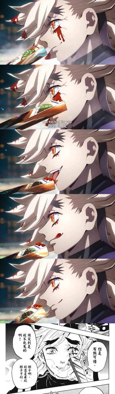 童磨
自拼 无限城第一章上二战（上半场）动画漫画对比
用目前被传上流媒的源拼对比好了 漫画选了东立版（繁体黑白）