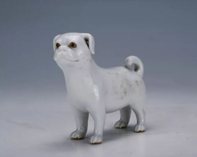 清乾隆  瓷塑立犬观复博物馆藏