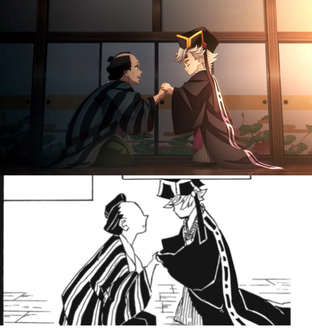 童磨
自拼 无限城第一章上二战（上半场）动画漫画对比
用目前被传上流媒的源拼对比好了 漫画选了东立版（繁体黑白）