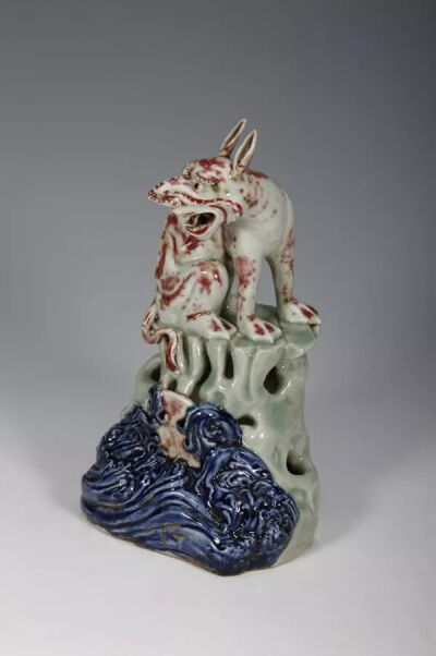 清乾隆  青花釉里红瑞兽摆件观复博物馆藏