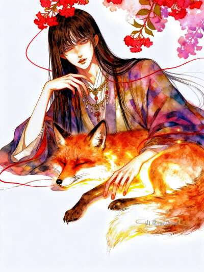 未尽花言|来岁花前，又是今年忆去年#一年将近时万事已随风#充能计划画画#国漫国风#来年再见