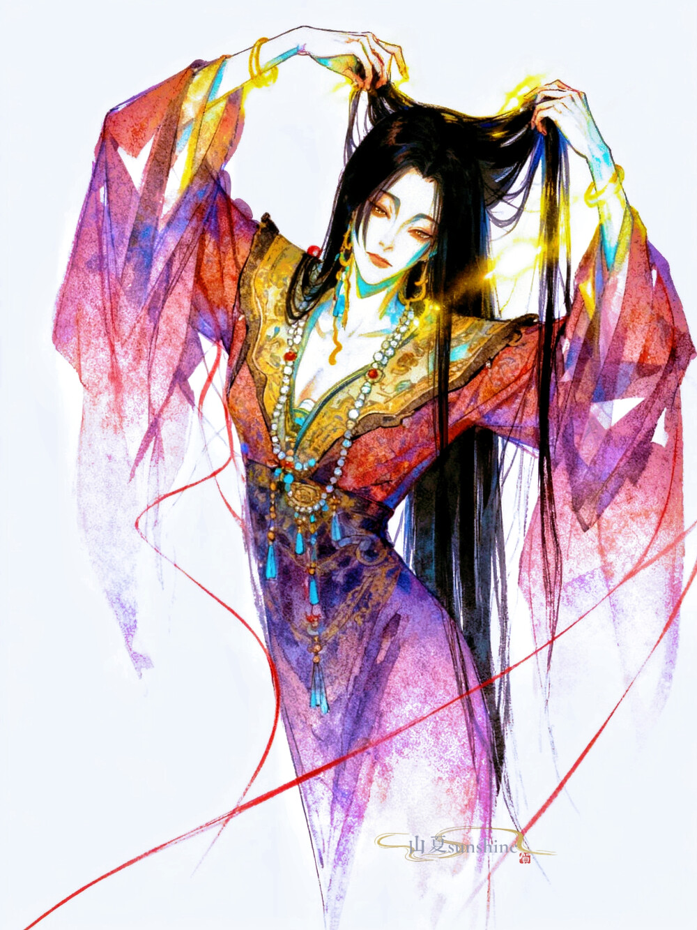 未尽花言|来岁花前，又是今年忆去年#一年将近时万事已随风#充能计划画画#国漫国风#来年再见