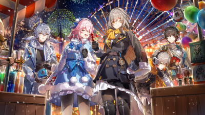 【星铁日推2025「跨年夜」商稿Vol.1】
「让我们一起拍张合照庆祝新年吧~」
————————————
感谢画师：grape______（X）绘制作品