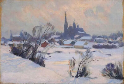 艺术家Clarence Gagnon笔下的冬日