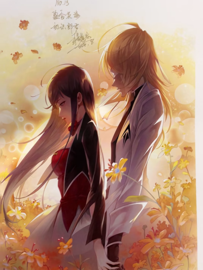 穆逢春绘制，《斗罗大陆》漫画同人创作。《你的眼睛》-戴沐白和朱竹清。(来源于网络，侵权删)