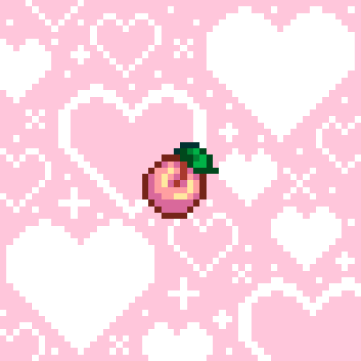 星露谷物语桃子像素头像，纯手工临摹绘制（内有贴纸素材）