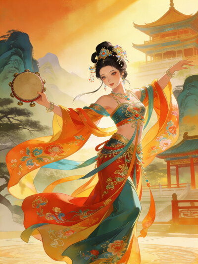 红罨画衫缠腕出，碧排方胯背腰来。
旁收拍拍金铃摆，却踏声声锦袎摧。
​
