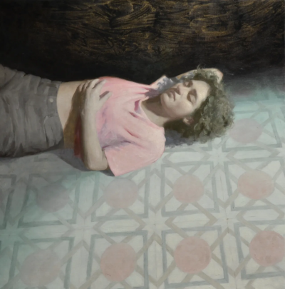 艾娜·克洛塔斯是一位西班牙当代画家，以敏感而克制的具象绘画语言而受到关注。她的作品多以人物，尤其是女性形象为核心，画面氛围安静而内省，人物常处于沉思、停顿或情绪尚未明朗的瞬间。克洛塔斯擅长运用柔和的色…