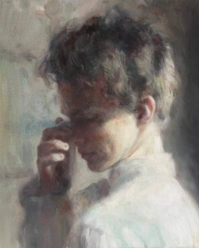 安娜·马迪亚是一位意大利当代具象画家，以高度写实却富有情绪深度的人物绘画而受到关注。她的作品多以女性形象为核心，画面构图克制而亲密，人物常处于沉思、停顿或自我凝视的状态之中。马迪亚擅长运用柔和而精准的…